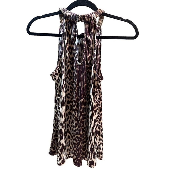 Elie Tahari Women's Cheetah Print Halter Neck Sleeveless Blouse Size M New W Tag - Picture 3 of 7